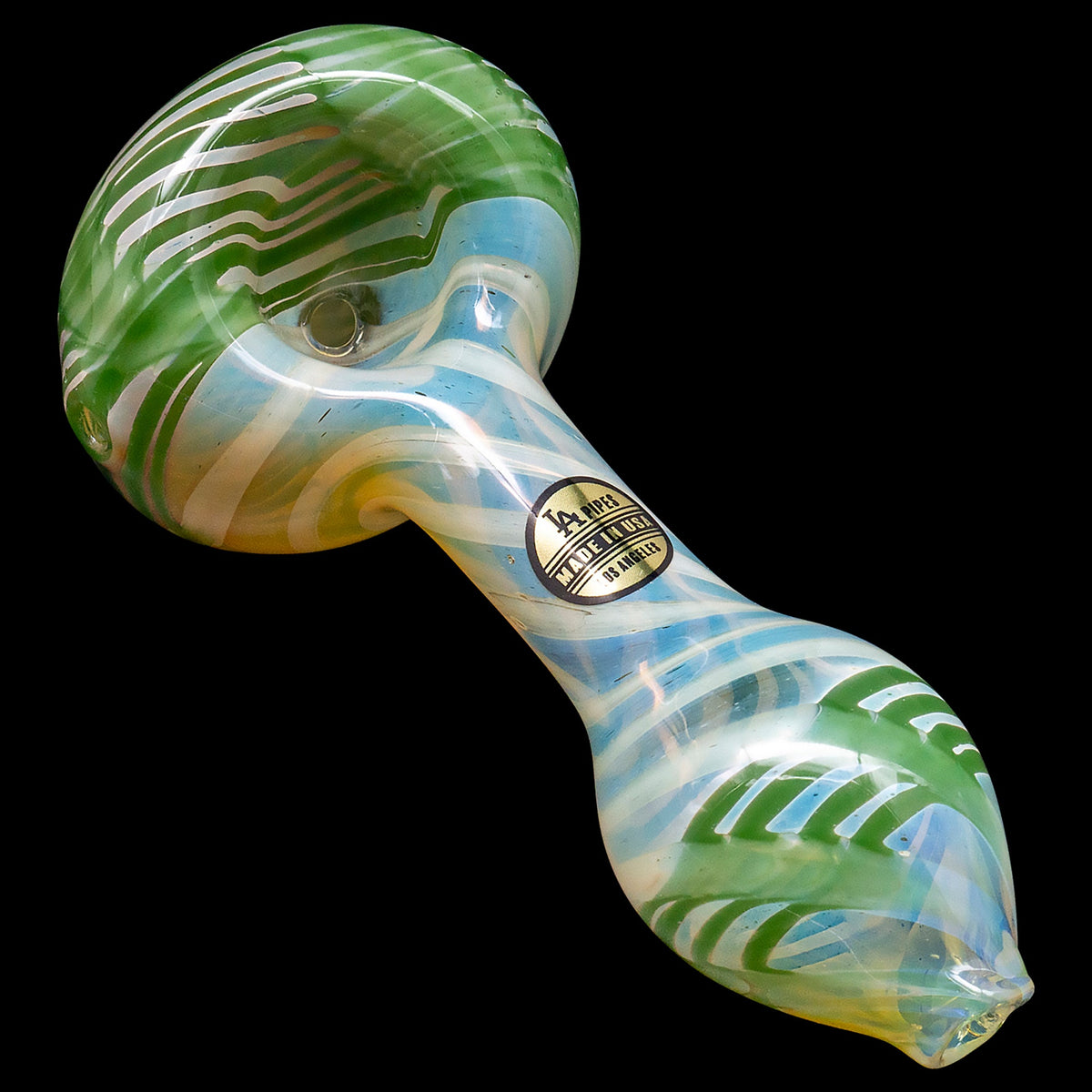 3.5 inch Handmade 3 Color Swirl Blue White Green Tobacco Smoking Bowl Glass  Pipe