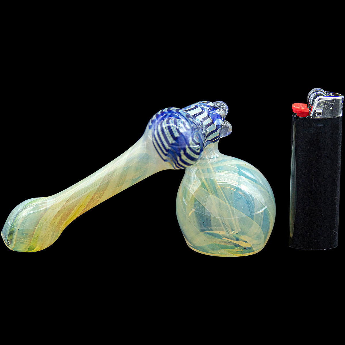 "Raked Sidecar" Fumed Sidecar Bubbler Pipe (Various Colors) LA Pipes