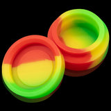 Close up of multi-colored non-stick silicone container