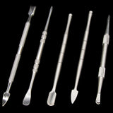 Line up of 5 types of dab tools