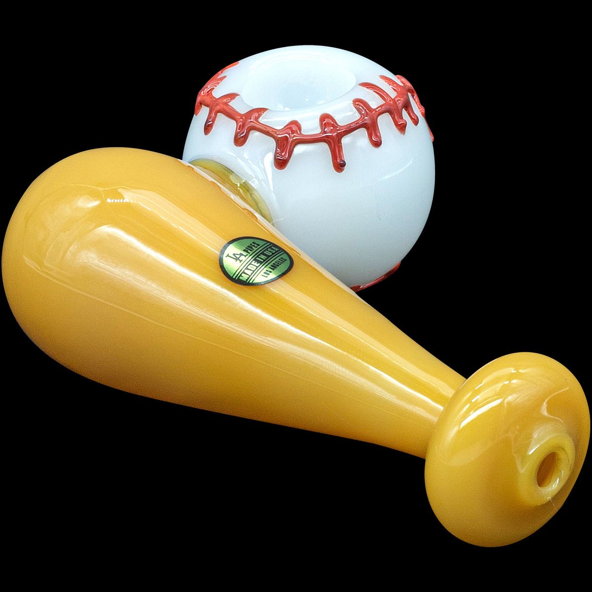 "420 Stretch" Bat & Baseball Glass Pipe LA Pipes
