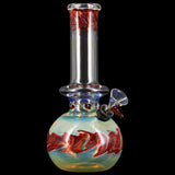 "Time Traveler" Silver Fumed Pull-Stem Bubble Bong