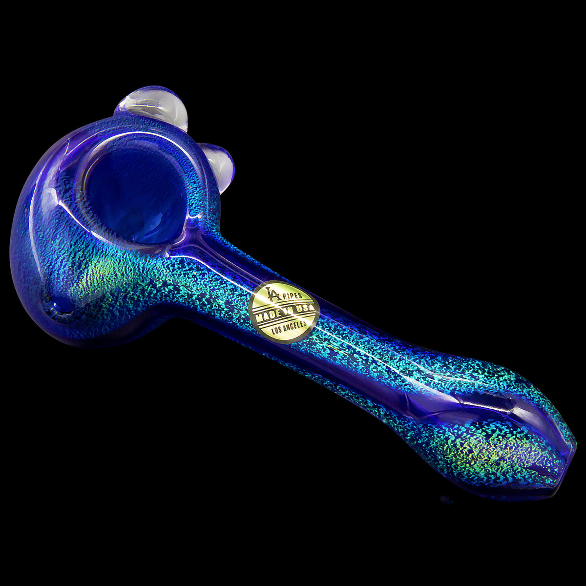 Red and Dichro Spiral Hand Pipe with Multi Holes in bowl – SGS