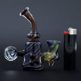 Clayball Glass "Black Moon" Heady Sherlock Dab Rig