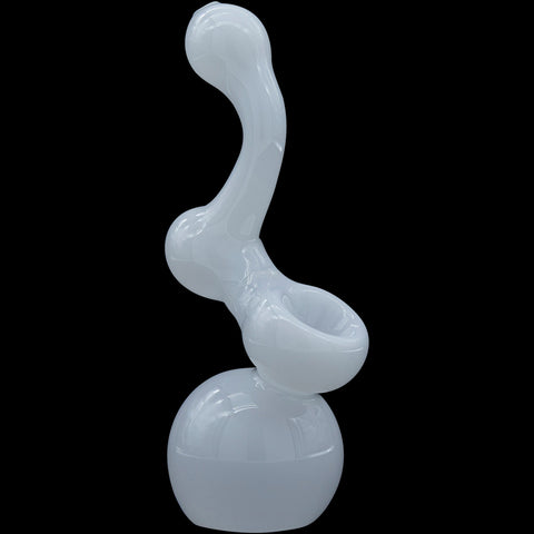 "Ivory Sherlock" Glass Sherlock Bubbler Pipe