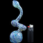 "Bubble Lock" Color Raked Sherlock Bubbler Pipe