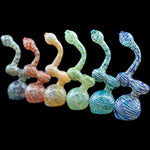 "Bubble Lock" Color Raked Sherlock Bubbler Pipe