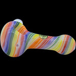 "Rainbow Spirals" White Glass Pipe