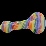 "Rainbow Spirals" White Glass Pipe