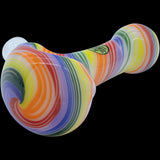 "Rainbow Spirals" White Glass Pipe