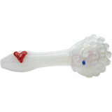 "White Heart" Solid Ivory Glass Spoon