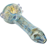 "Speckeled Moon" Silver Fumed Cobalt Spoon Pipe