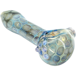 "Speckeled Moon" Silver Fumed Cobalt Spoon Pipe