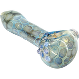 "Speckeled Moon" Silver Fumed Cobalt Spoon Pipe