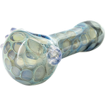 "Speckeled Moon" Silver Fumed Cobalt Spoon Pipe