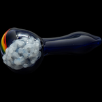 "Rainbows n Clouds" Cobalt Blue Glass Pipe