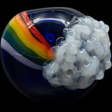 "Rainbows n Clouds" Cobalt Blue Glass Pipe