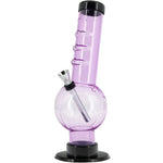 JM Enterprises 9-12" Acrylic Angled Neck Straight Tube Bubble Bong - Multiple Colors