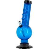 JM Enterprises 9-12" Acrylic Angled Neck Straight Tube Bubble Bong - Multiple Colors