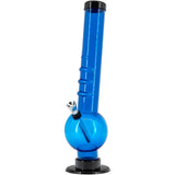 JM Enterprises 9-12" Acrylic Angled Neck Straight Tube Bubble Bong - Multiple Colors