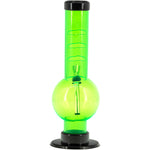 JM Enterprises 9-12" Acrylic Angled Neck Straight Tube Bubble Bong - Multiple Colors