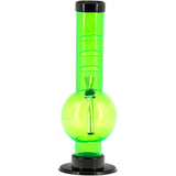 JM Enterprises 9-12" Acrylic Angled Neck Straight Tube Bubble Bong - Multiple Colors