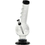 JM Enterprises 9-12" Acrylic Angled Neck Straight Tube Bubble Bong - Multiple Colors