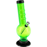 JM Enterprises 9-12" Acrylic Angled Neck Straight Tube Bubble Bong - Multiple Colors