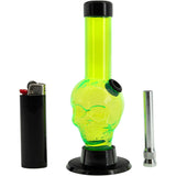 JM Enterprises Mini Alien Head Acrylic Bong - 6" Tall - Multiple Colors