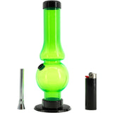 JM Enterprises 6-9" Acrylic Straight Tube Bubble Flare Bong - Multiple Colors