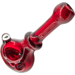 Fire Red Rainbow Reversal Glass Spoon Pipe by Chris Lezak