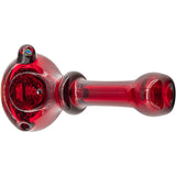 Fire Red Rainbow Reversal Glass Spoon Pipe by Chris Lezak