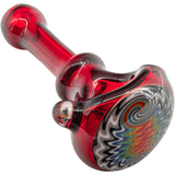 Fire Red Rainbow Reversal Glass Spoon Pipe by Chris Lezak