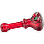 Fire Red Rainbow Reversal Glass Spoon Pipe by Chris Lezak