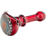 Fire Red Rainbow Reversal Glass Spoon Pipe by Chris Lezak