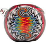 Fire Red Rainbow Reversal Glass Spoon Pipe by Chris Lezak