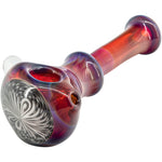 Black and White Reversal Glass Spoon Pipe by Chris Lezak