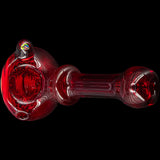 Fire Red Rainbow Reversal Glass Spoon Pipe by Chris Lezak