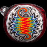 Fire Red Rainbow Reversal Glass Spoon Pipe by Chris Lezak