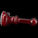 Fire Red Rainbow Reversal Glass Spoon Pipe by Chris Lezak