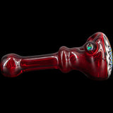 Fire Red Rainbow Reversal Glass Spoon Pipe by Chris Lezak