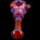 Fire Red Rainbow Reversal Glass Spoon Pipe by Chris Lezak