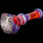 Black and White Reversal Glass Spoon Pipe by Chris Lezak