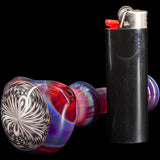 Black and White Reversal Glass Spoon Pipe by Chris Lezak