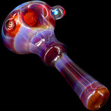 Black and White Reversal and Opal Marble Glass Spoon Pipe by Chris Lezak