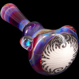 Black and White Reversal and Opal Marble Glass Spoon Pipe by Chris Lezak