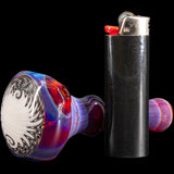 Black and White Reversal and Opal Marble Glass Spoon Pipe by Chris Lezak