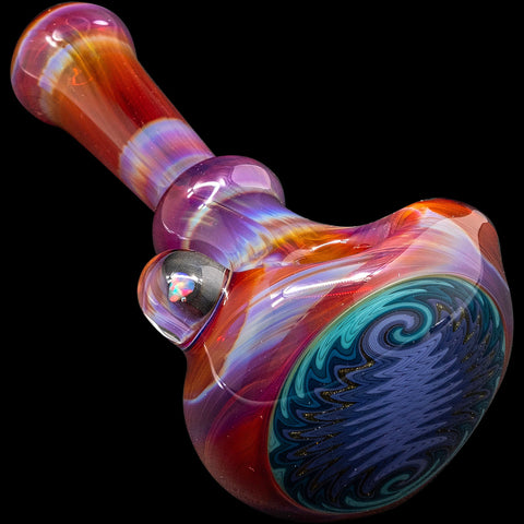 Reversal and Opal Marble Glass Spoon Pipe by Chris Lezak
