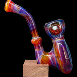 Wig Wag Blue Wave Reversal Sherlock Glass Pipe by Chris Lezak