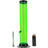 JM Enterprises 6-9-12-15" Acrylic Straight Tube Basic Bong - Multiple Colors